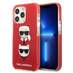 Karl Lagerfeld iPhone 13 Pro Hülle Case Karl & Choupette Kopf Rot