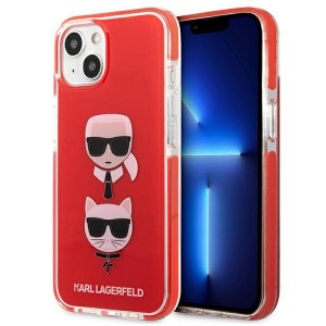 Karl Lagerfeld iPhone 13 mini Hülle Case Karl & Choupette Kopf Rot