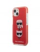 Karl Lagerfeld iPhone 13 mini Hülle Case Karl & Choupette Kopf Rot