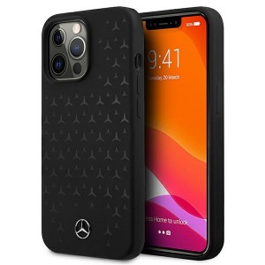 Mercedes iPhone 13 Pro Case Cover silicone star pattern black