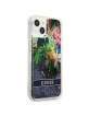 Guess iPhone 13 Case Cover Flower Liquid Glitter Blue