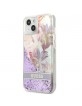 Guess iPhone 13 Case Cover Flower Liquid Glitter Purple