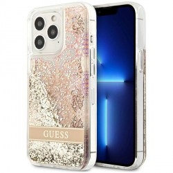 Guess iPhone 13 Pro Max Case Paisley Liquid Glitter Gold