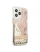 Guess iPhone 13 Pro Max Hülle Case Paisley Liquid Glitter Gold