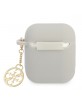 Guess AirPods 1 / 2 Hülle Case Silicone Charm 4G Collection Grau