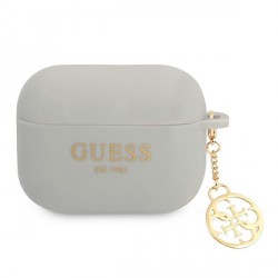 Guess AirPods Pro Hülle Case Silicone Charm 4G Collection Grau