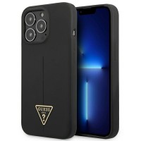 Guess iPhone 13 Pro Case Cover Silicone Triangle Logo Black