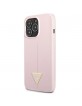 Guess iPhone 13 Pro Case Cover Silicone Pink Triangle Logo