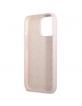 Guess iPhone 13 Pro Case Cover Silicone Pink Triangle Logo