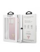 Guess iPhone 13 Pro Hülle Case Cover Silikon Rosa Dreieck Logo