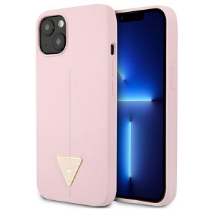 Guess iPhone 13 Case Cover Silicone Pink Triangle Logo