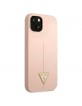 Guess iPhone 13 mini Hülle Case Cover Silikon Rosa Dreieck Logo