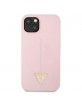 Guess iPhone 13 mini case cover silicone triangle logo pink