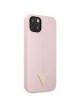 Guess iPhone 13 mini Hülle Case Cover Silikon Dreieck Logo Rosa