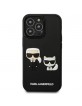 Karl Lagerfeld iPhone 13 Pro Hülle Case Silicon Karl / Choupette 3D Schwarz