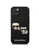 Karl Lagerfeld iPhone 13 mini Hülle Case Silicon Karl / Choupette 3D Schwarz