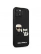 Karl Lagerfeld iPhone 13 mini Hülle Case Silicon Karl / Choupette 3D Schwarz