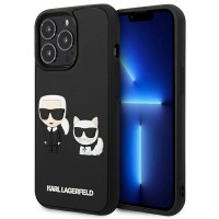 Karl Lagerfeld iPhone 13 Pro Max Hülle Case Silicon Karl / Choupette 3D Schwarz