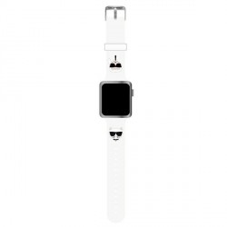 Karl Lagerfeld Armband Apple Watch 42 / 44 / 45mm Silicone Karl & Choupette Weiß