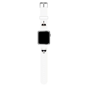 Karl Lagerfeld Armband Apple Watch 38 / 40 / 41mm Silicone Karl & Choupette Weiß
