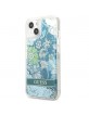 Guess iPhone 13 mini Hülle Case Flower Liquid Glitter Grün