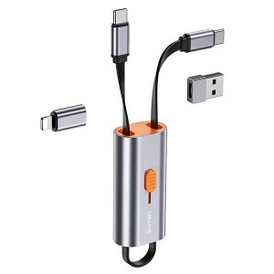 USAMS Adapter 4w1 2xUSB-C / USB-C USB-A/ USB-C Lightning 60W Steel