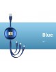 USAMS Kabel U69 3in1 lightning micro USB / USB-C 1m Blau