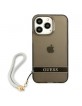 Guess iPhone 13 Pro Case Cover Translucent Stap Black