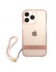 Guess iPhone 13 Pro Hülle Case Cover Transluzente Stap Rosa