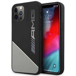 AMG iPhone 12 / 12 Pro Case Cover Silicone Two Tones Gray Black
