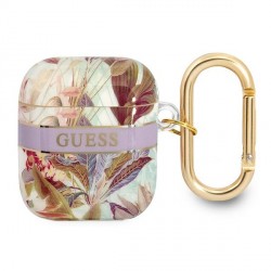 Guess AirPods 1 / 2 Case Flower Strap Collection Purple