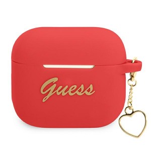 Guess AirPods 3 Hülle Case Silicone Charm Herz Kollektion Rot