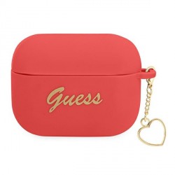 Guess AirPods Pro Case Silicone Charm Heart Collection Red