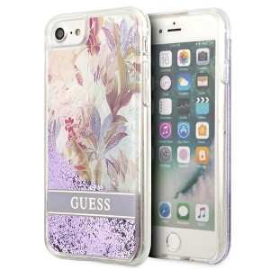 Guess iPhone SE 2022 / SE 2020 / 8 / 7 Case Cover Flower Liquid Glitter purple