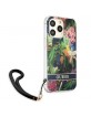 Guess iPhone 13 Pro Case Cover Flower Strap Collection Blue