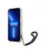 Guess iPhone 13 Pro Hülle Case Blume Strap Kollektion Blau