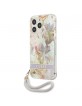 Guess iPhone 13 Pro Case Cover Flower Strap Collection Purple