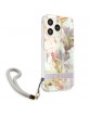 Guess iPhone 13 Pro Hülle Case Blume Strap Kollektion Violett