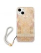 Guess iPhone 13 mini Hülle Case Blume Strap Kollektion Gold