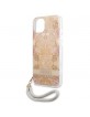 Guess iPhone 13 mini Case Cover Flower Strap Collection Gold