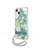 Guess iPhone 13 mini Case Cover Flower Strap Collection Green