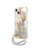 Guess iPhone 13 mini Case Cover Flower Strap Collection Purple
