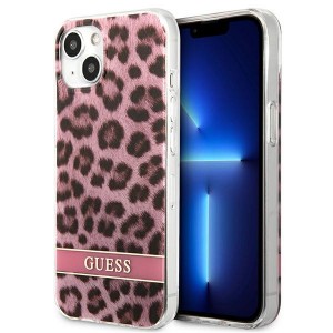 Guess iPhone 13 mini Case Cover Leopard Collection Pink