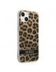 Guess iPhone 13 mini Hülle Case Leopard Kollektion Braun
