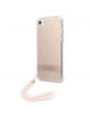 Guess iPhone SE 2022 / SE 2020 / 8 / 7 Case 4G Print Strap Pink