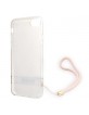 Guess iPhone SE 2022 / SE 2020 / 8 / 7 Case 4G Print Strap Pink