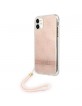 Guess iPhone 11 Hülle Case 4G Print Strap Rosa
