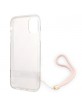 Guess iPhone 11 Hülle Case 4G Print Strap Rosa