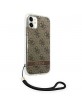 Guess iPhone 11 Case Cover 4G Print Strap Brown