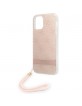 Guess iPhone 12 / 12 Pro Case Cover 4G Print Strap Pink